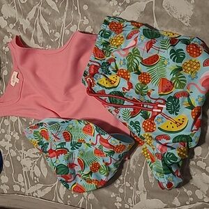 BEACH WEAR SET Shorts, top and hat